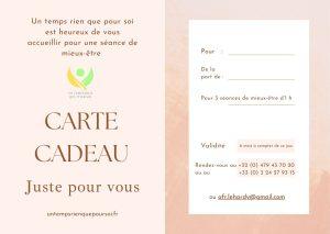 Carte cadeau pour un abonnement de 3 séances d'1 h