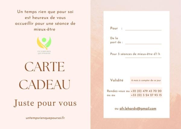 Carte cadeau pour un abonnement de 3 séances d'1 h