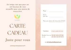 Carte cadeau pour une séance d'1/2 H