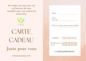 Carte cadeau une séance d'1h30